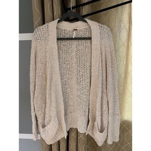 Cream cotton knit cardigan